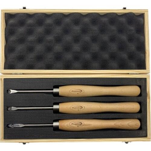 3PC Woodturning Chisel Includes Diamond Shape, Round and Square Turning Tools With Comfort Grip Handles, Three Tool Set