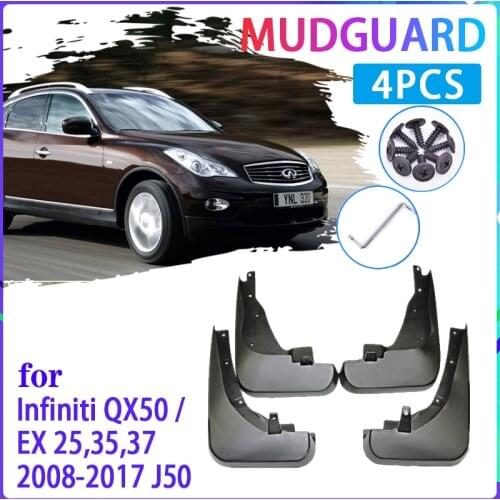 4 PCS Car MudFlaps for Infiniti EX EX25 EX35 EX37 QX50 2008~2017 Mudguard Splash Guards Fender Auto Accessories