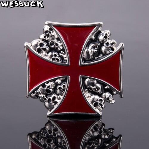 5Pcs MOQ Cool Skull Buckles WesBuck Brand Crossing Belt Buckles Metal for Man Women Western Buckles Metal Cowboy Silver Plated