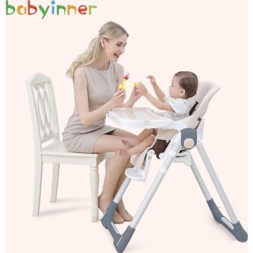 Babyinner Baby Highchair Portable Foldable Baby Dining Chair Height-adjust Multifunctional Feeding Dining Chair 0-4Y