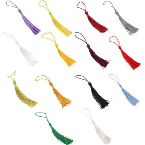 Bead Counter Decoration Polyester Tassels with Hanging Ring Silk Sewing Bang Trim Decorative Key Tassels for Pendant Home