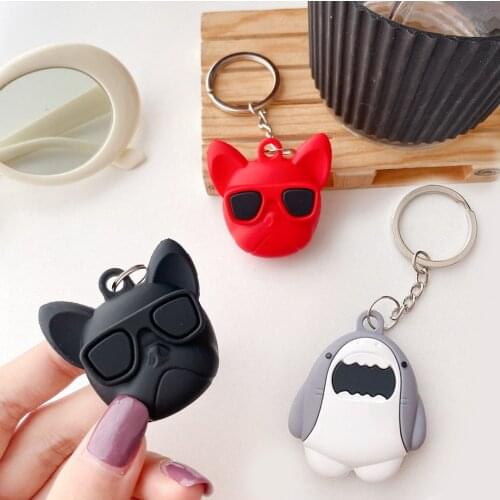 Funny dog / shark Cartoon case For AirTag case Silicone Anti-lost Protective Case for Air Tags Locator Tracker Cover For Air Tag