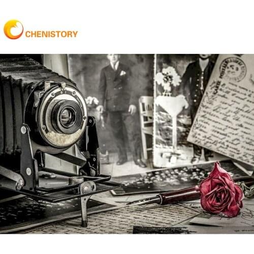 CHENISTORY 5D DIY Diamond Painting Landscape Rose Photo Full Round Diamond Embroidery Painting Cross Stitch Kit Home Decor Gift