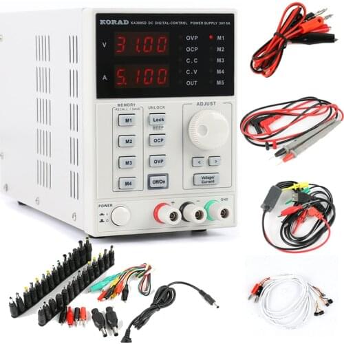 KORAD KA3005D Precision Adjustable Digital Programmable DC Power Supply Laboratory Power Supply 30V 5A +Laptop AC DC JACK Phone
