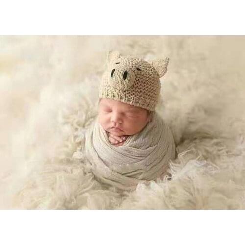 Baby Photography Props Newborn Record Growth Photography Costumes Cartoon Pig Shape Hat for Infant Take Photos