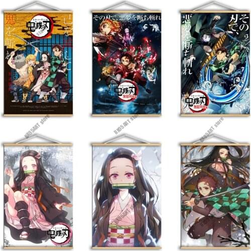 Canvas Painting Anime Manga Demon Slayer Wall Art Posters and Prints Home Decoration Pictures Wall Decor Living Room Decor