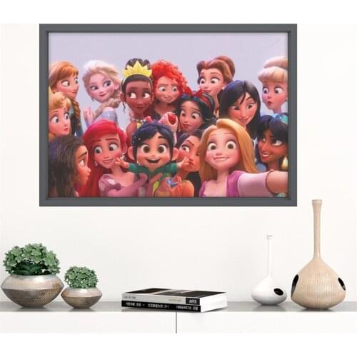 Canvas Paintings Disney Nordic Princess Chinese Mulan Anna Poster Print Wall Art Picture for Girls Bedroom Home Decor Unframed