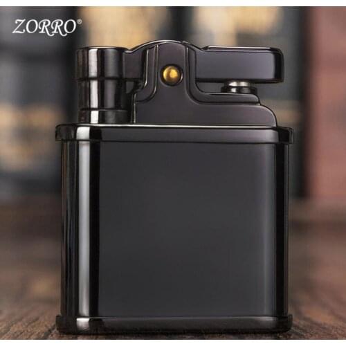 Zorro Kerosene Lighter Press Ignition Personality Retro Creative Windproof Lighter Z582 Smoking Tool Men Gift