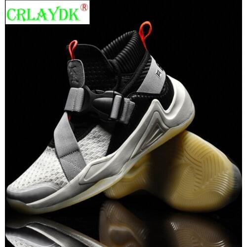 CRLAYDK Brand Sports Men High Top Buckle Sneakers Basketball Workout Running Walking Casual Trainers Anti Slip Boys Basket Homme