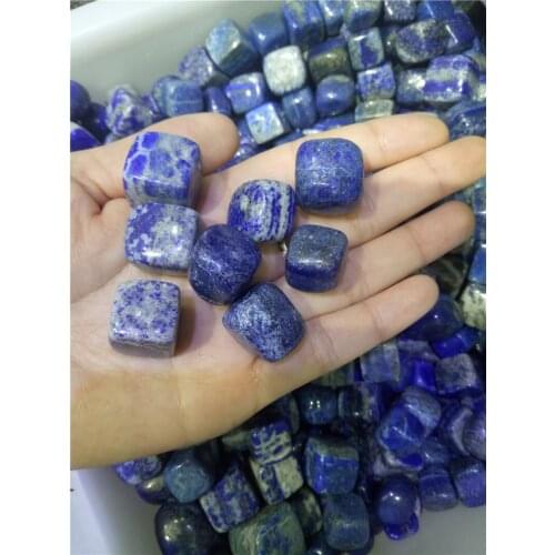 100g cute size natural lapis lazuli tumbled stones and minerals square healing crystals for home decor & aquarium decoration