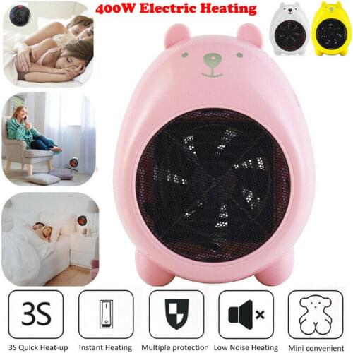 400W No Radiation Mini Warm Air Blower Space Heater Portable Desk Fan Fire-protection Materials Handheld Electric Heating Device