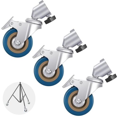 Neewer 3 Packs Professional Swivel Caster Wheels with 22mm Diameter For Photography Light Stand for Studio Photo Video Shooting