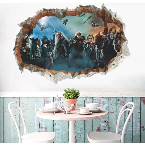 Harried New 3D Bedroom and Living Room Decoration Painting Potters Removable Self Adhesive Wallpaper wall Stickers Bar Party