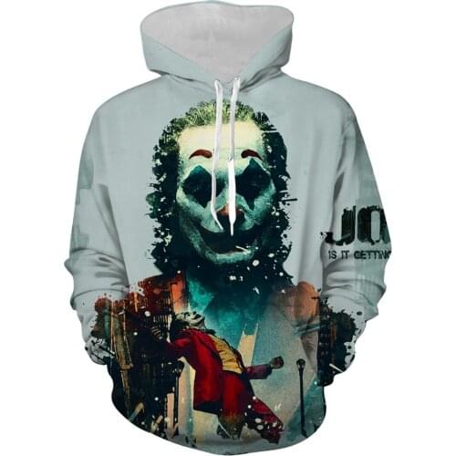 New Joker Pullover Hoodies Sweatshirts Long Sleeve Hoodies Clown Joker Cosplay Costumes 3D printed men women hooded Sweatshirts