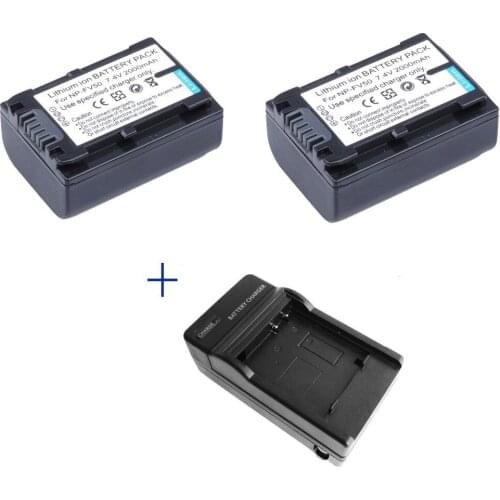 Wholesale 2pcs 2000mAh NP-FV50 FV50 Camera Li-ion Batteries+ Charger For Sony HDR-CX150E CX170,for sony accessories