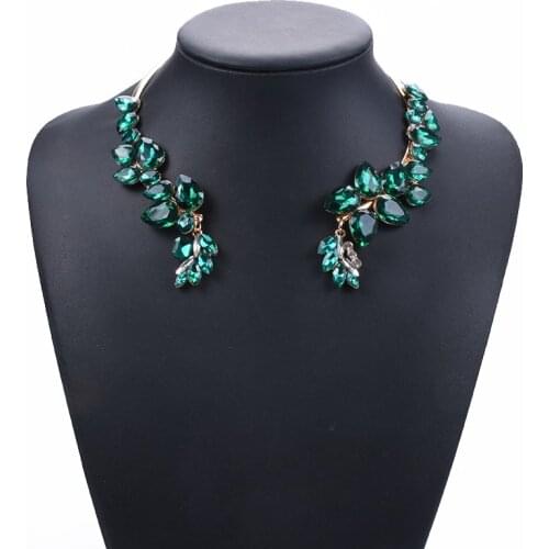 Luxury Glass Crystal Open Chokers Necklaces Women Wedding Jewelry Large Collar Necklace Female Statement ZA Necklace For Women