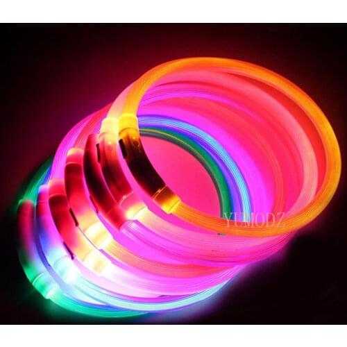 USB Rechargeable LED Pet Dog Collar Flashing Glow Glowing Luminous Night Dog Collars dog accessories dogs pets accessories