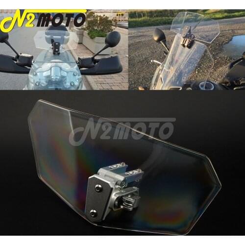 Motorcycle Clear Adjustable Spoiler Windscreen Clip-On Air Windshield Extension for Harley Honda Yamaha Suzuki Kawasaki Indian