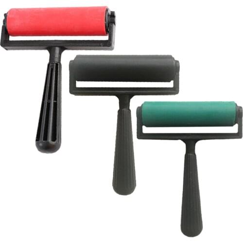 Hot 10cm Printmaking Rubber Roller Soft Brayer Craft Projects Ink And Stamping Tools Engraving Roller Art Tool Paint Rollers