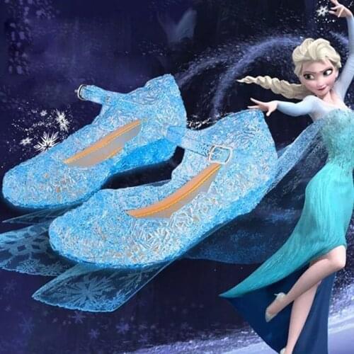 Disney autumn and summer elsa princess sandals frozen crystal childrens sandals slippers waterproof wear-resistant shoes pvc 4