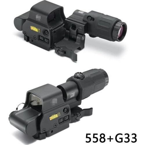 Tactical 558 G33 Airsoft 3X Magnifier Scope with Switch to Side Quick Detachable QD Mount