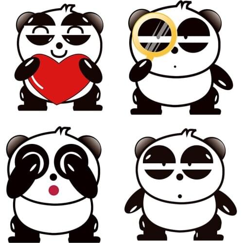 Three Ratels QC489 Funny panda wall stickers for home decoration PVC Refrigerator label wall stickers for bathroom