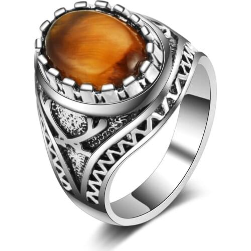 WANGAIYAO imitation fox eye gemstone ring men and women retro ring jewelry