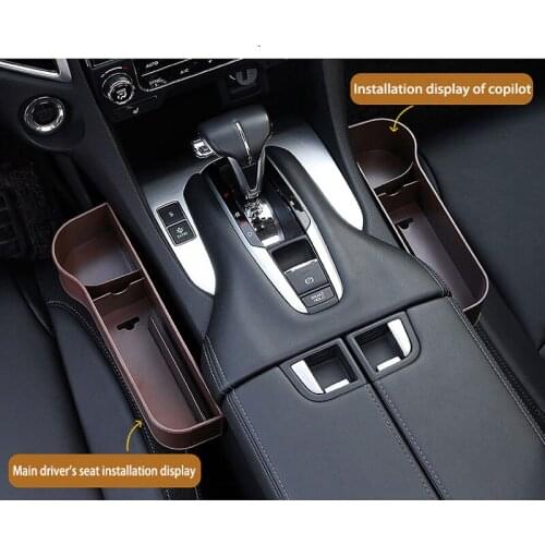 Hot Car Storage Box 2021 New Fashion Car Seat Slit Gap Storage Boxes Catcher Box Waterproof Pocket Organizer Phone Cup Holder