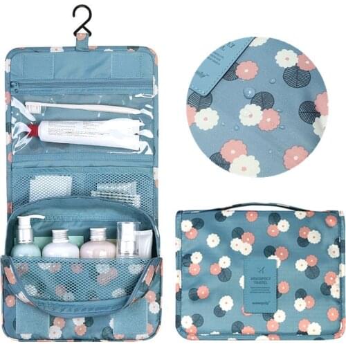 Ladies Makeup Bag Travel Makeup Bag Toiletries Storage Bag Waterproof Hanging Bathroom Foldable Makeup Bag
