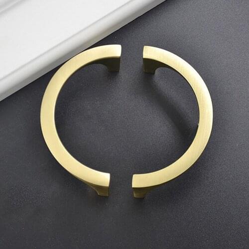 1Pair Nordic Style Gold Aluminum Alloy Kitchen Cupboard Pulls Drawer Knob Door Furniture Handle