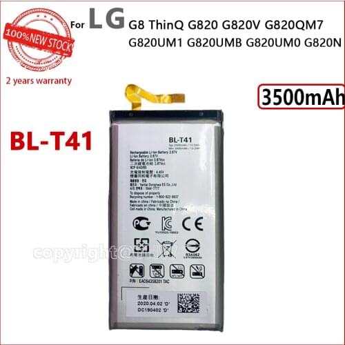 100% Genuine BL-T41 Battery For Lg G8 ThinQ BL T41 LMG820QM7 LMG820UM1 LM-G820UMB LMG820UM0 LM-G820N Mobile Phone Batteries