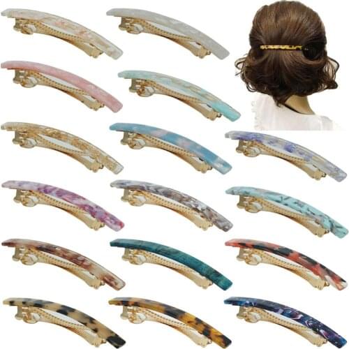 16 Pieces TortoiseShell Hair Clips Automatic Hair Clips for Women ,Acrylic French Barrettes for Fine Thick Hair