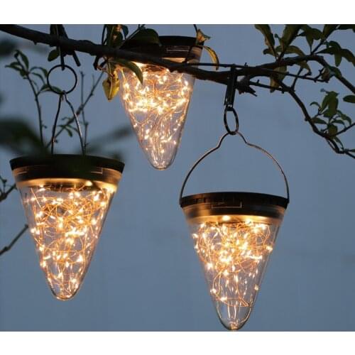 2 Pack Solar Tree Lights Mason Jar Fairy Lights Rechargeable LED Ip55 Waterproof Hanging Lamp for Outdoor Outsides Garden Lawn