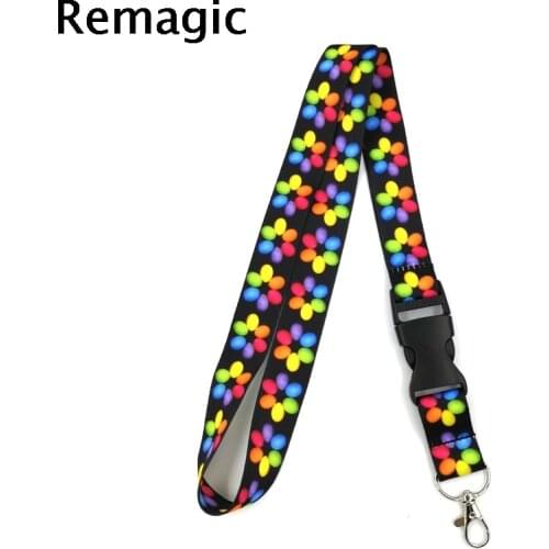 20pcs Easter Colorful Eggs Flower Lanyard Key Phone Holder Funny Neck Strap With Keyring ID Card DIY Animal webbing ribbon Hang