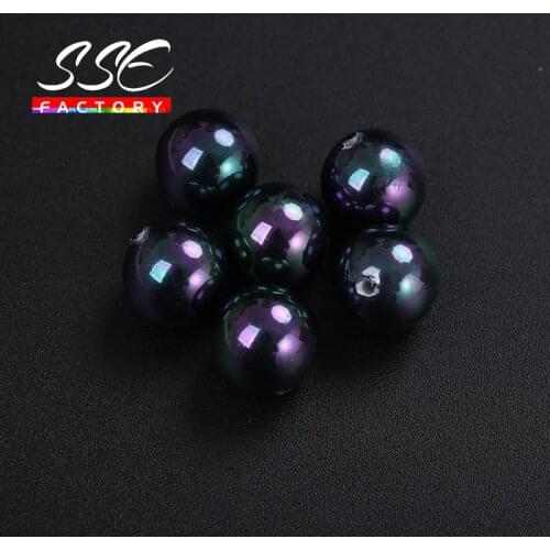 5PCS Half Drilled Natural Colorful Shell Pearl Powder Round Beads 6 8 10 12mm for Jewelry Making DIY Earring Studs Accessories