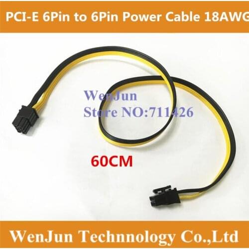 50pcs PCI-E PCIe PCI Express 6Pin male to 6Pin Male Adapter GPU Video Card Power Cable 18AWG for Graphic Video card