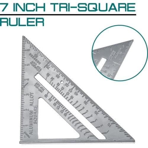 7 Inch Measuring Ruler Aluminum Alloy Speed Square Roofing Triangle Angle Protractor Trammel Measuring Tools