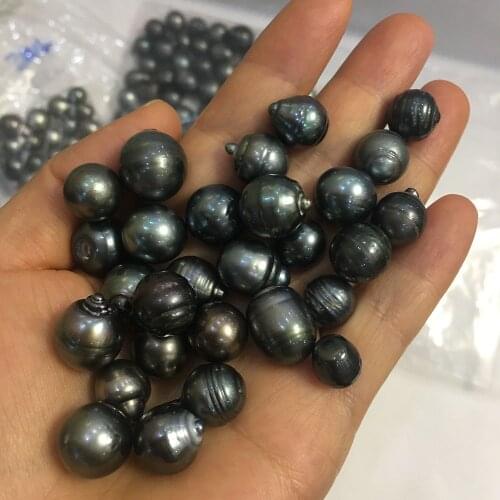 Free shipping,9-13 mm good luster A tahitian baroque pearl,100% Nature black tahitian sea salt pearl loose pearl,half or no hole