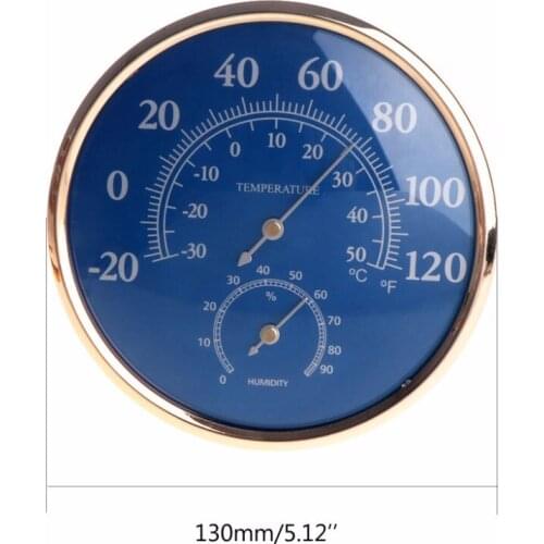 Dial Thermometer Large Round Thermometer Hygrometer Temperature Humidity Monitor Meter Gauge Blue