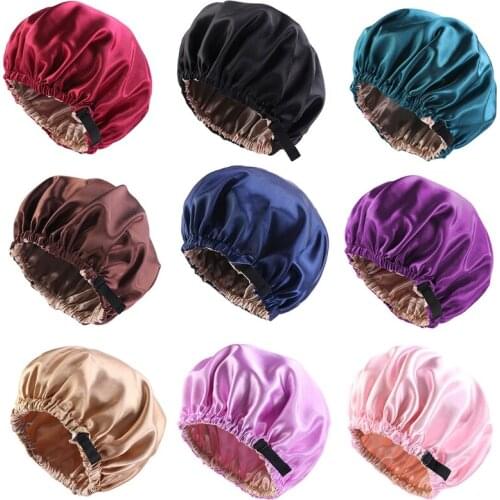 Satin Bonnets Sleeping Caps Silken Lined Sleep Cap Night Hats Silky Headwear Lustrous Long Hair Care for Women