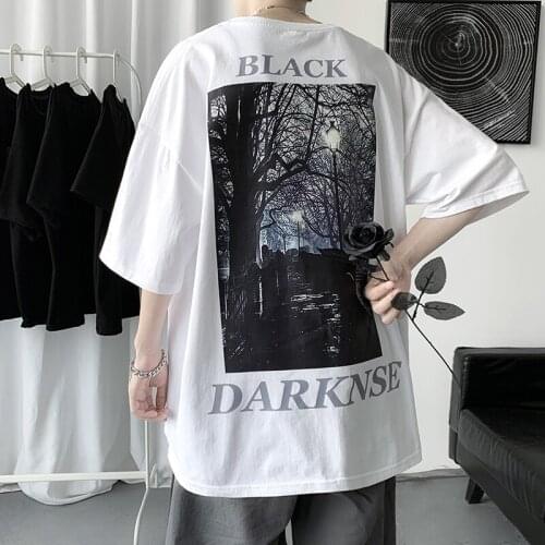 Hip Hop Streetwear Harajuku T Shirt Girl Japanese Print Tshirt 2021 Men Summer Short Sleeve T-Shirt Cotton Loose Tops Tees