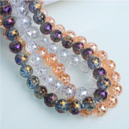 Faceted Round Beads 6/8mm Matte Round Crystal Glass Beads for Jewelry Making