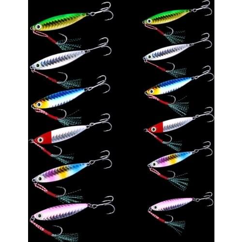HENGJIA 1PC 5.8/6.3cm 15/20g Lead Metal Fishing Lures Hooks Wobbler Jig Hard Bait Artificial Fishing Tackle