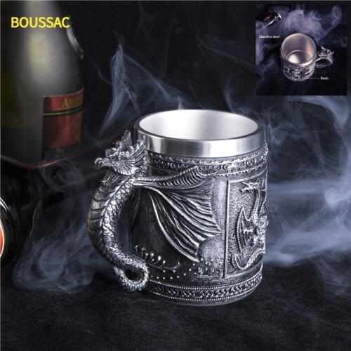 Personality Cups coffee mug funny coffee cupsTea Mug Bar Decoration Halloween Coffee Cup Retro Resin Stainless Steel Beer Mug