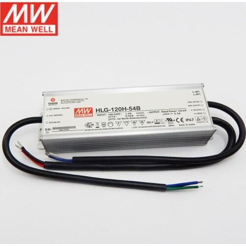 MEAN WELL HLG-120H-54B 54V Dimming Power Supply 110V/220V AC to 54V DC 2.3A 120W waterproof IP67 Dimmable LED driver Transformer
