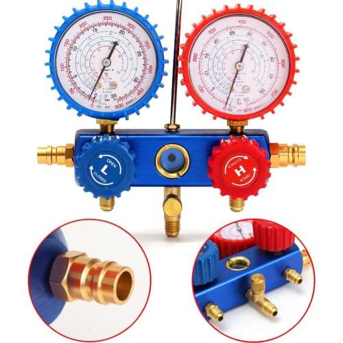 Auto Manifold Gauge Set A/C R134A Refrigerant Charging Hose with 2 Quick Coupler for R134A Air-conditioning Refrigeration