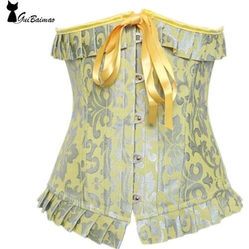 Victoria Style Corset Pleated Lace Up Waist Trainer Lolita Underbust Corset