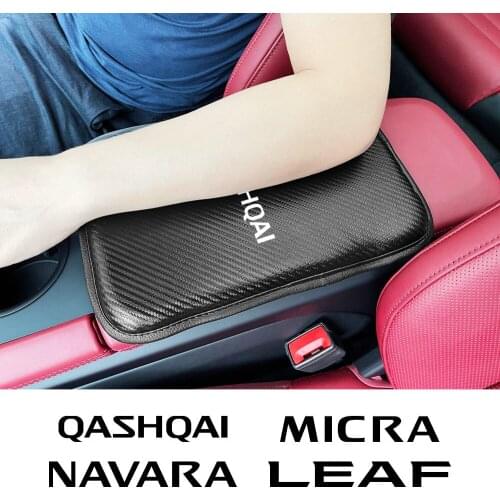 Leather Car Armrest Pad Storage Box Mats Cushion Cover For Nissan Qashqai Juke Micra Navara 370Z Pathfinder Nv200 Accessories