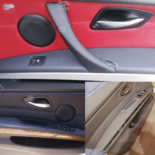 LHD For BMW 3 Series E90 320 325 330 318 2005 - 2012 Microfiber Leather Door Handle Pull Armrest Cover Trim