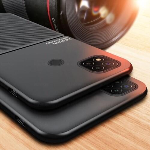 Leather texture car magnetic holder cover for xiaomi redmi9c case redmi 9c 9 c c9 nfc nfs 6.53'' soft silicone shockproof coque